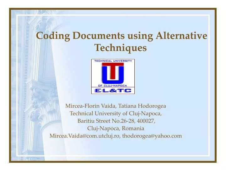 coding documents using alternative techniques