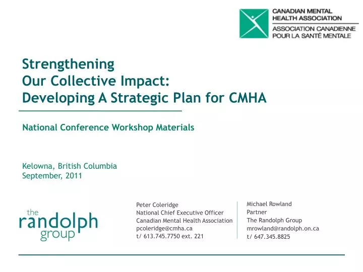 strengthening our collective impact developing a strategic plan for cmha