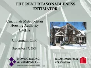 THE RENT REASONABLENESS ESTIMATOR