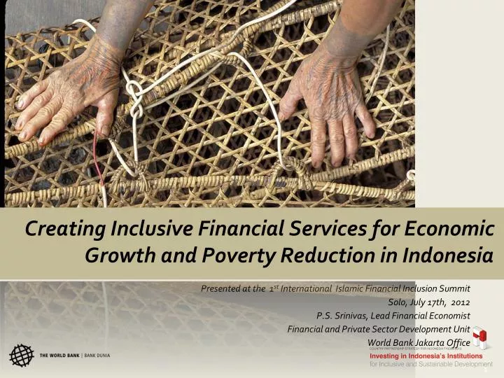 creating inclusive financial services for economic growth and poverty reduction in indonesia