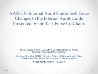 Internal Audit Guide Task Force Members