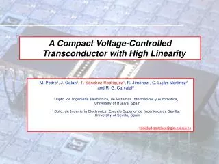 A Compact Voltage-Controlled Transconductor with High Linearity