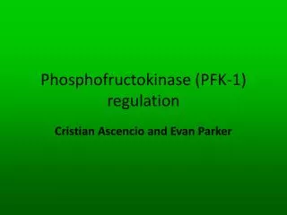 Phosphofructokinase (PFK-1) regulation