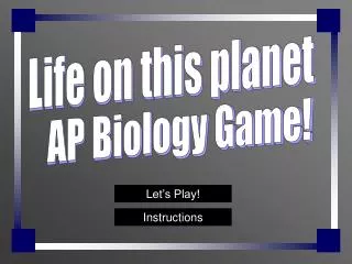AP Biology Game!
