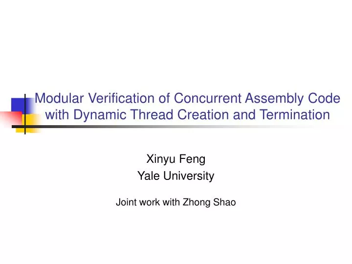 modular verification of concurrent assembly code with dynamic thread creation and termination