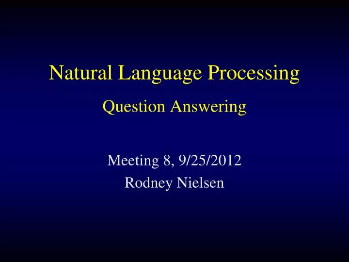 natural language processing question answering