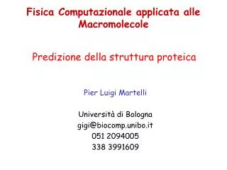 fisica computazionale applicata alle macromolecole