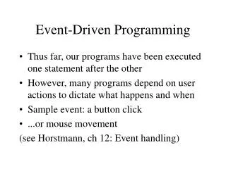 Event-Driven Programming