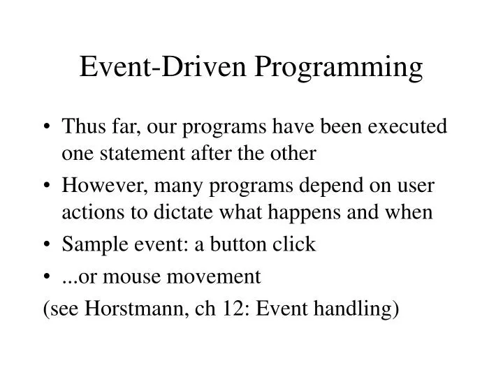 event driven programming