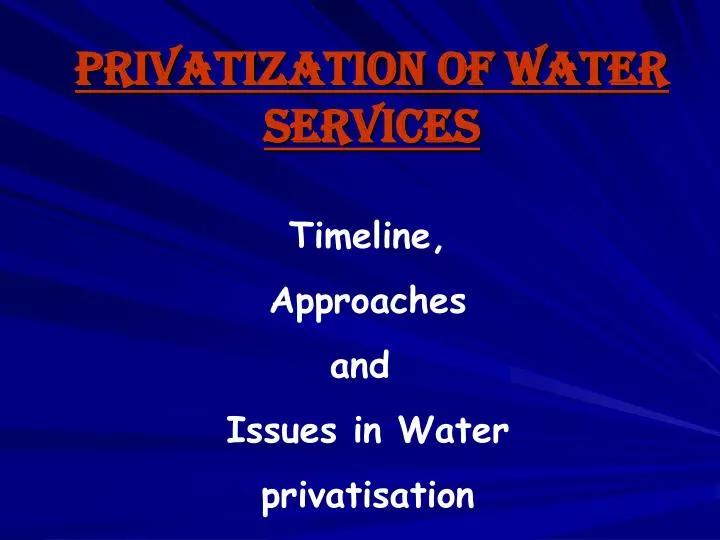 privatization of water services