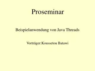 Beispielanwendung von Java Threads