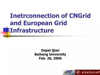 Inetrconnection of CNGrid and European Grid Infrastructure