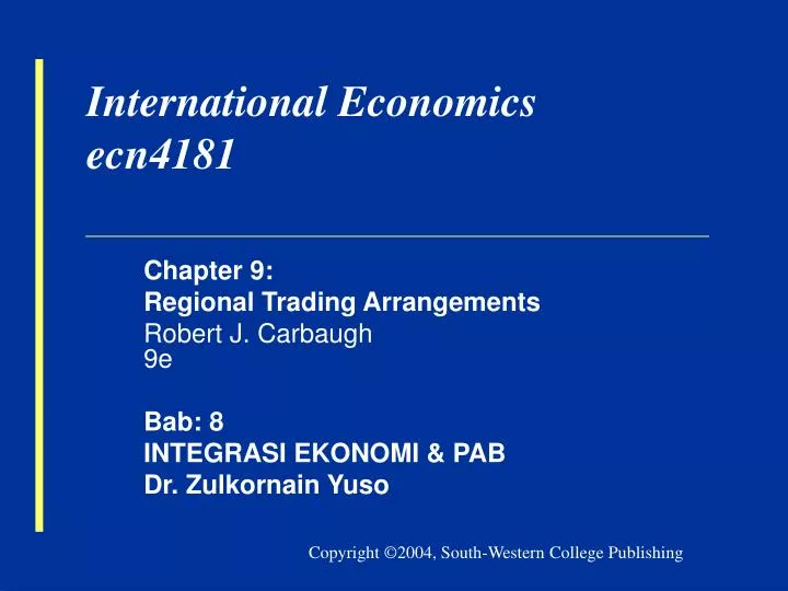 international economics ecn4181