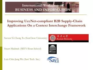 Improving UccNet-compliant B2B Supply-Chain Applications On a Context Interchange Framework