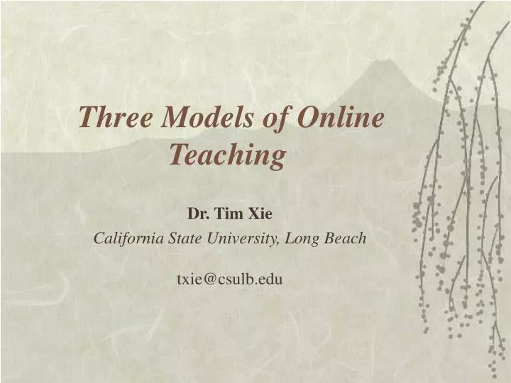 three models of online teaching