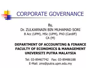 CORPORATE GOVERNANCE