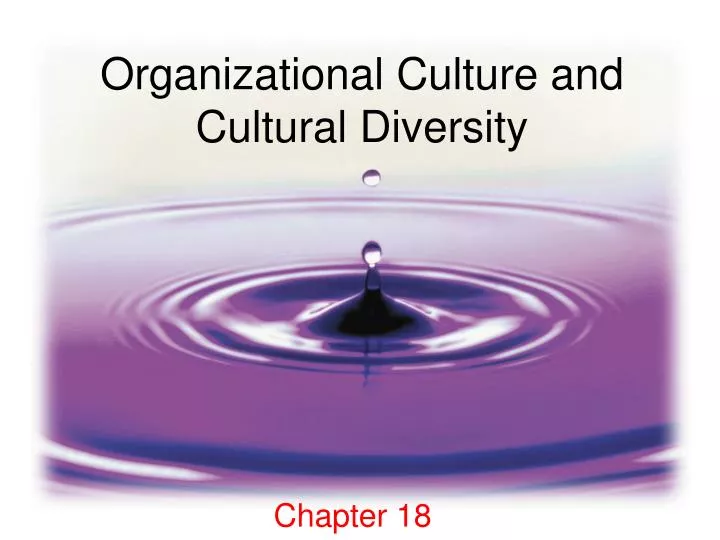 organizational culture and cultural diversity