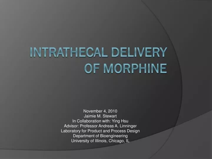 intrathecal delivery of morphine