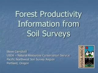 Forest Productivity Information from Soil Surveys