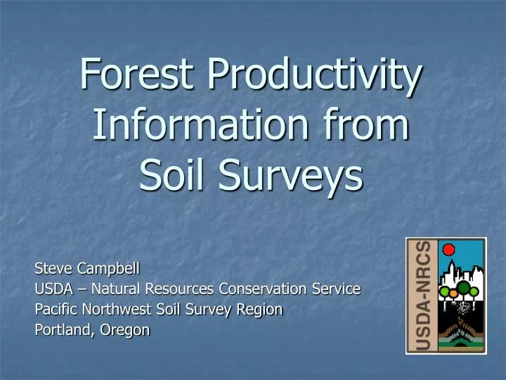 forest productivity information from soil surveys