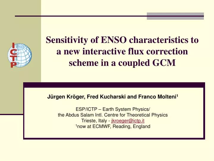 sensitivity of enso characteristics to a new interactive flux correction scheme in a coupled gcm