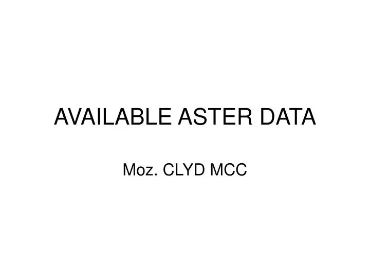 available aster data