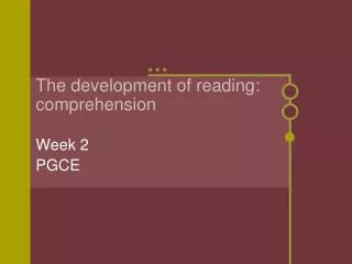 The development of reading: comprehension