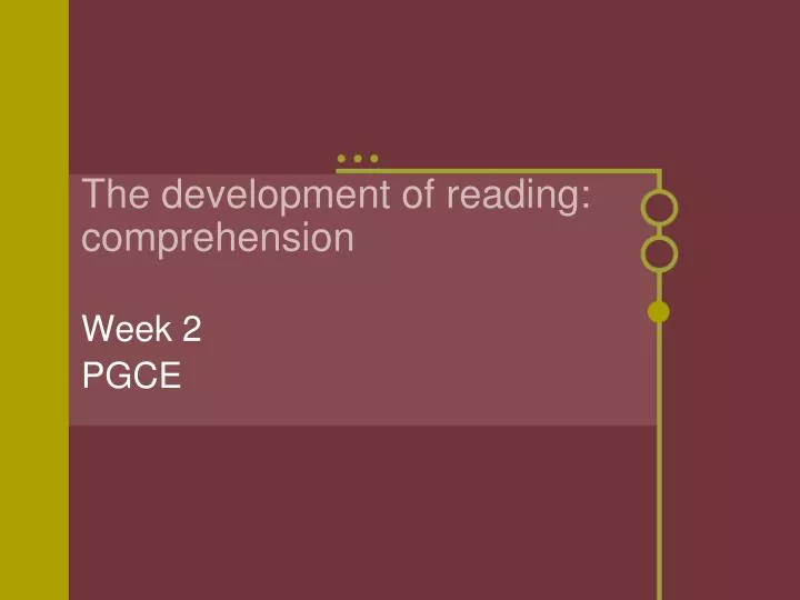 the development of reading comprehension