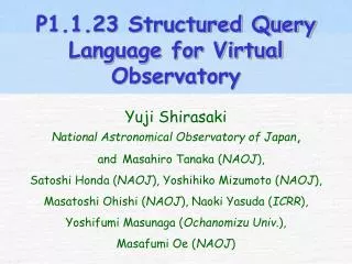 P1.1.23 Structured Query Language for Virtual Observatory