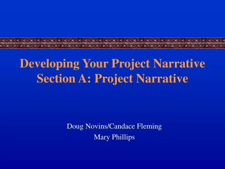 developing your project narrative section a project narrative