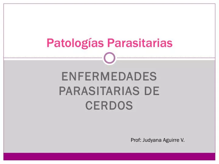 patolog as parasitarias
