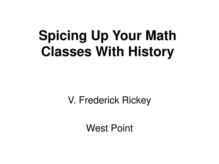 spicing up your math classes with history