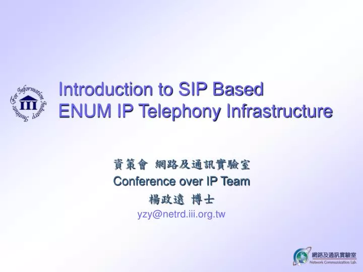 introduction to sip based enum ip telephony infrastructure