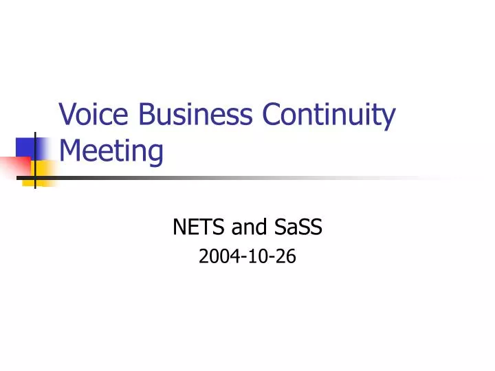 voice business continuity meeting