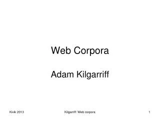 Web Corpora