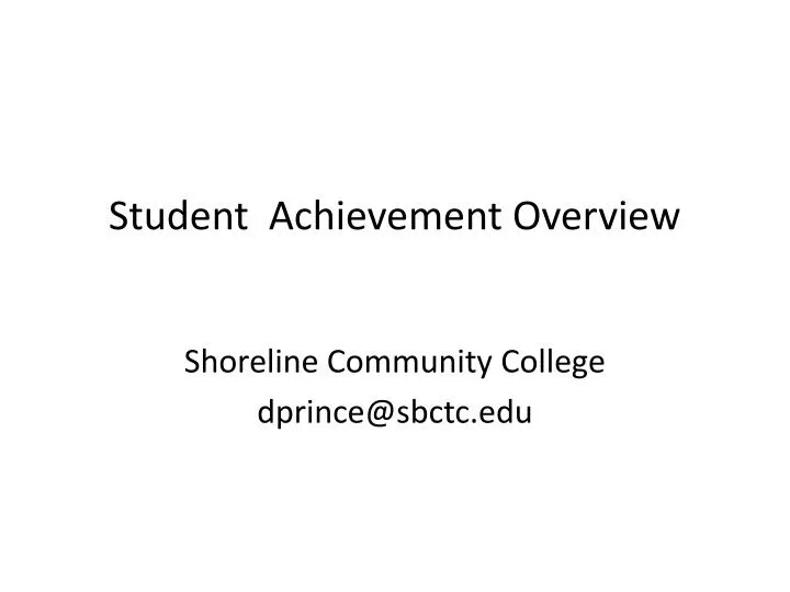 student achievement overview