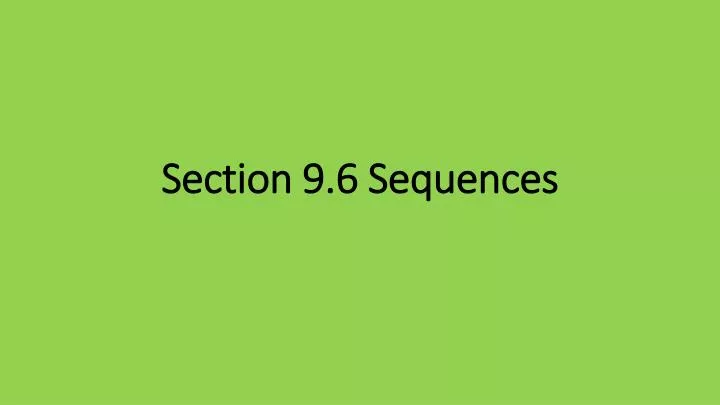 section 9 6 sequences