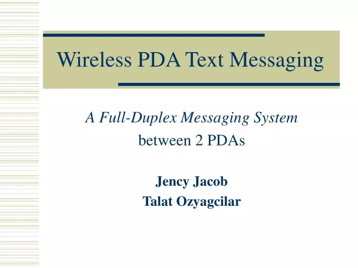 wireless pda text messaging