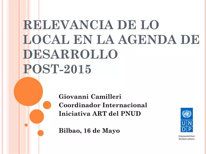 relevancia de lo local en la agenda de desarrollo post 2015