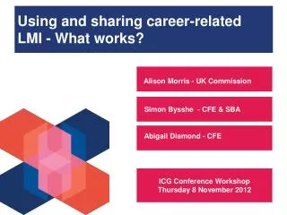 Using and sharing career-related LMI - What works?