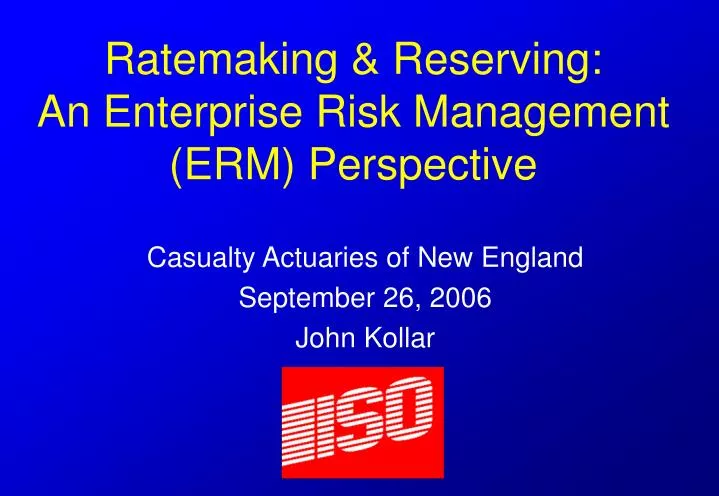 ratemaking reserving an enterprise risk management erm perspective
