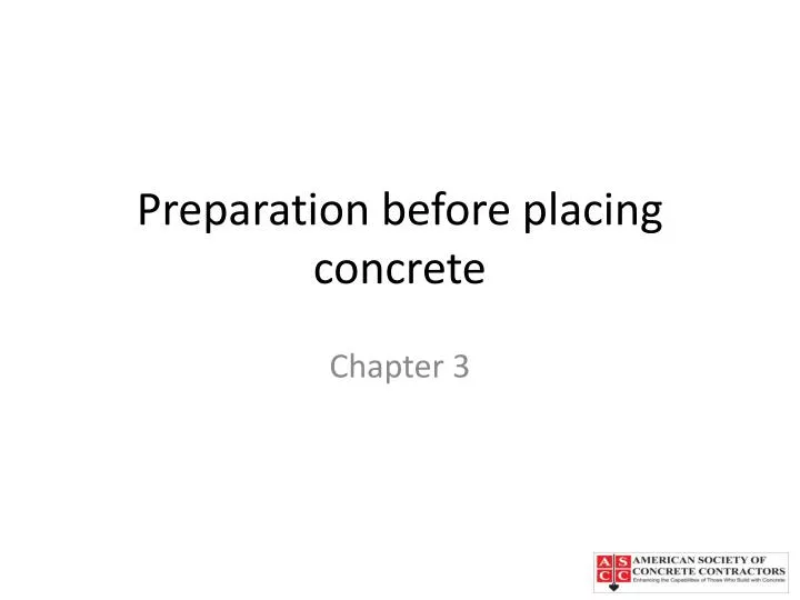 preparation before placing concrete