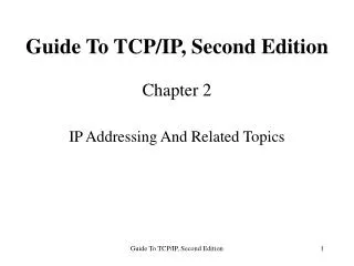 Guide To TCP/IP, Second Edition