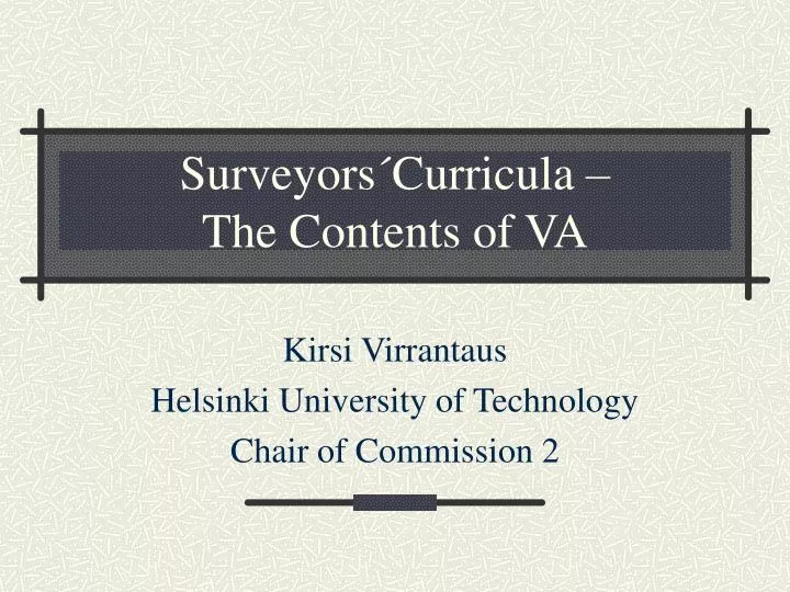 surveyors curricula the contents of va