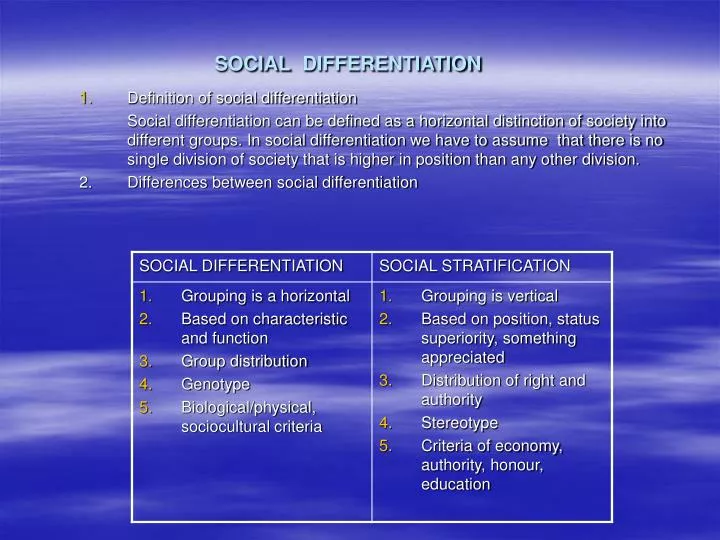 social differentiation