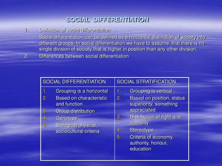 Social Differentiation Meaning