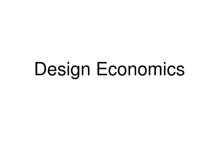 design economics