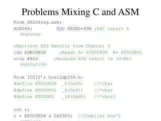 Problems Mixing C and ASM