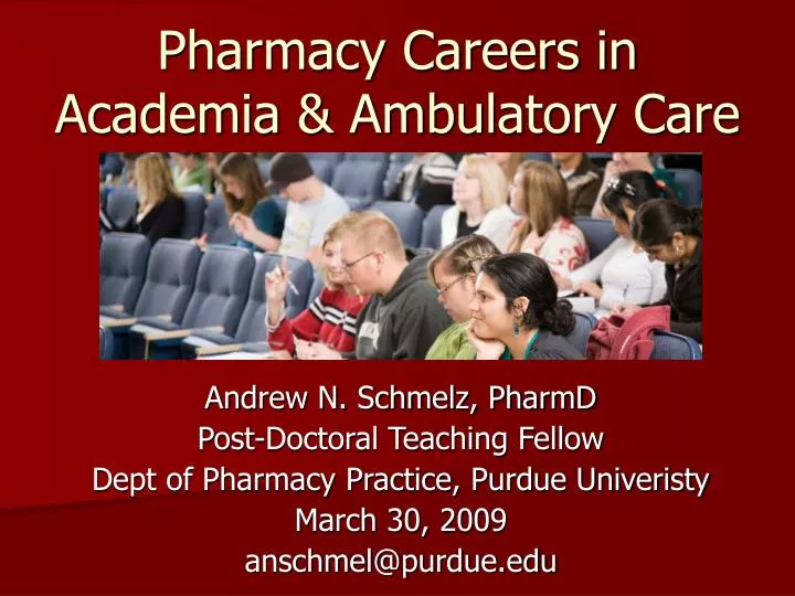 pharmacy careers in academia ambulatory care