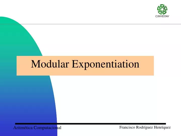 modular exponentiation